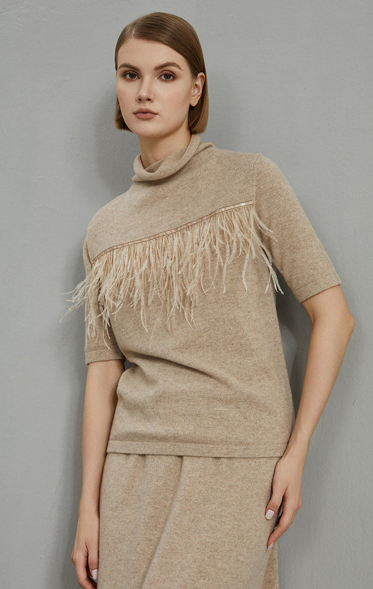 Saf Kaşmir Boğazlı Süveter