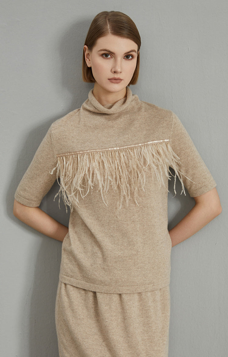 Saf Kaşmir Boğazlı Süveter