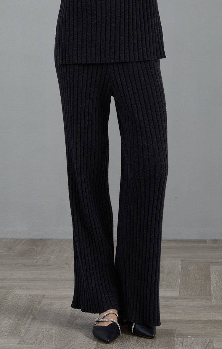 Saf Kaşmir Ribanlı Geniş Paçalı Pantolon