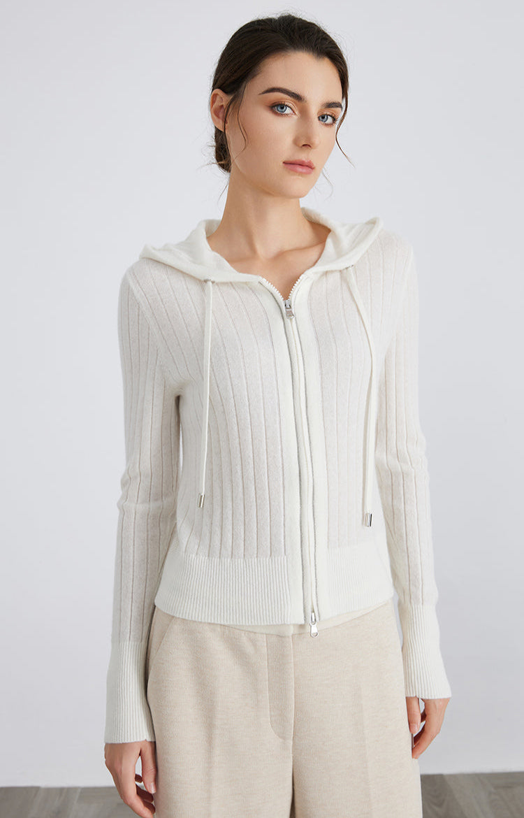 Saf Kaşmir İnce Dokulu Hırka