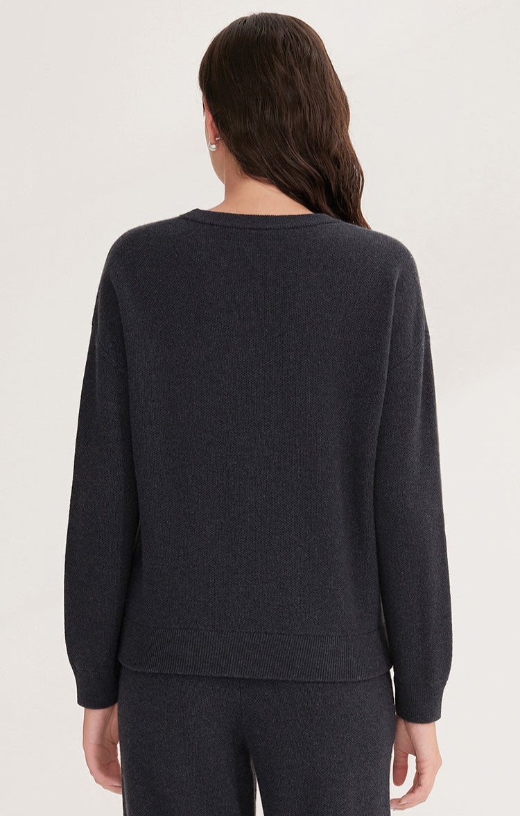 Merino Yünü Cepli Örgü Kazak