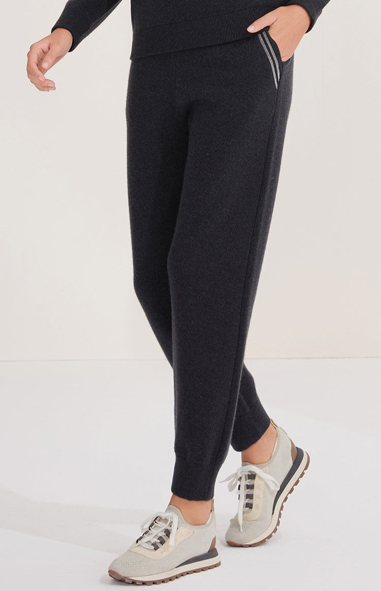 Merino Yünü Manşetli Örgü Pantolon