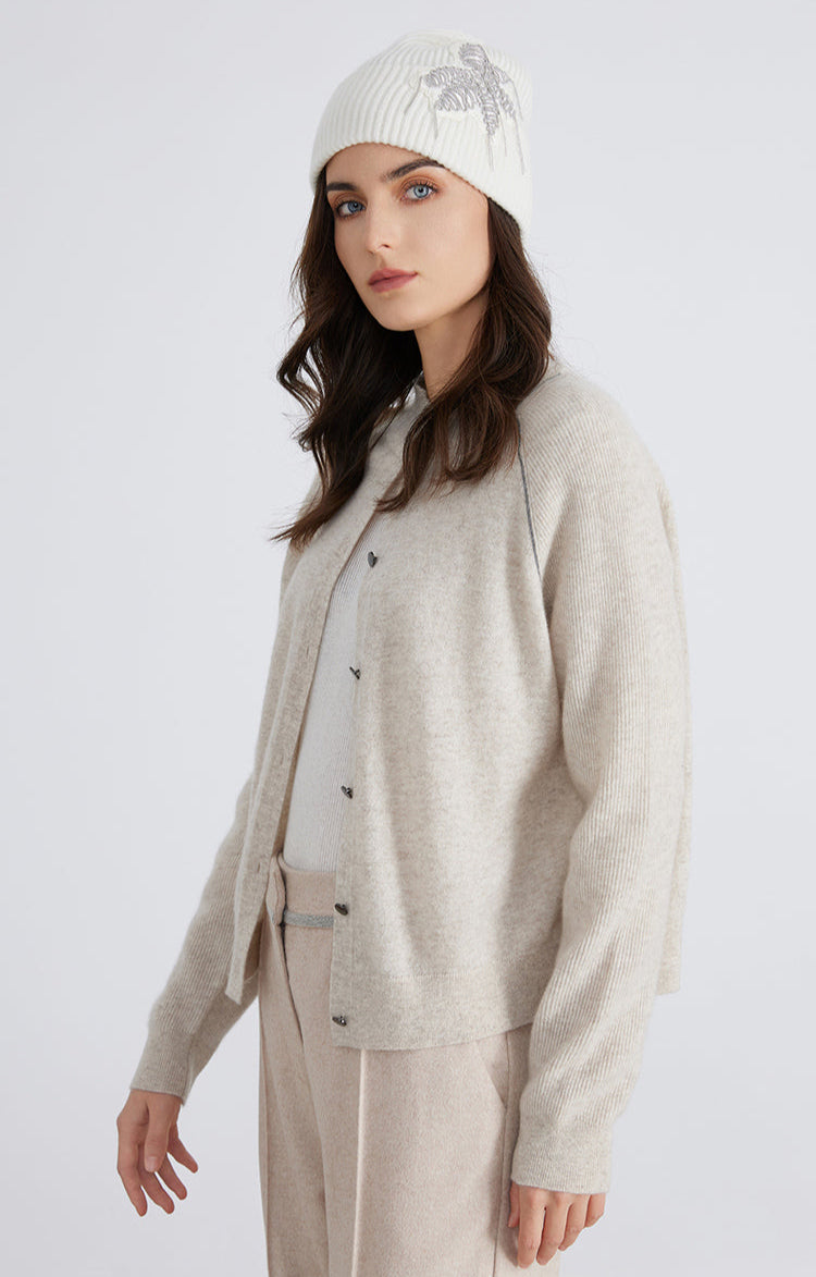 Saf Kaşmir İnce Dokulu Hırka