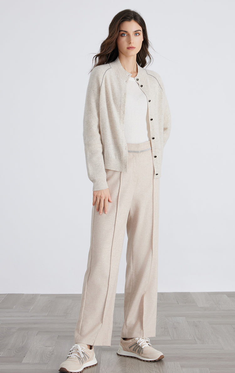 Saf Kaşmir İnce Dokulu Hırka