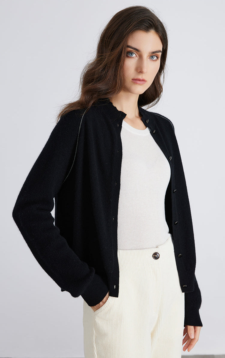 Saf Kaşmir İnce Dokulu Hırka