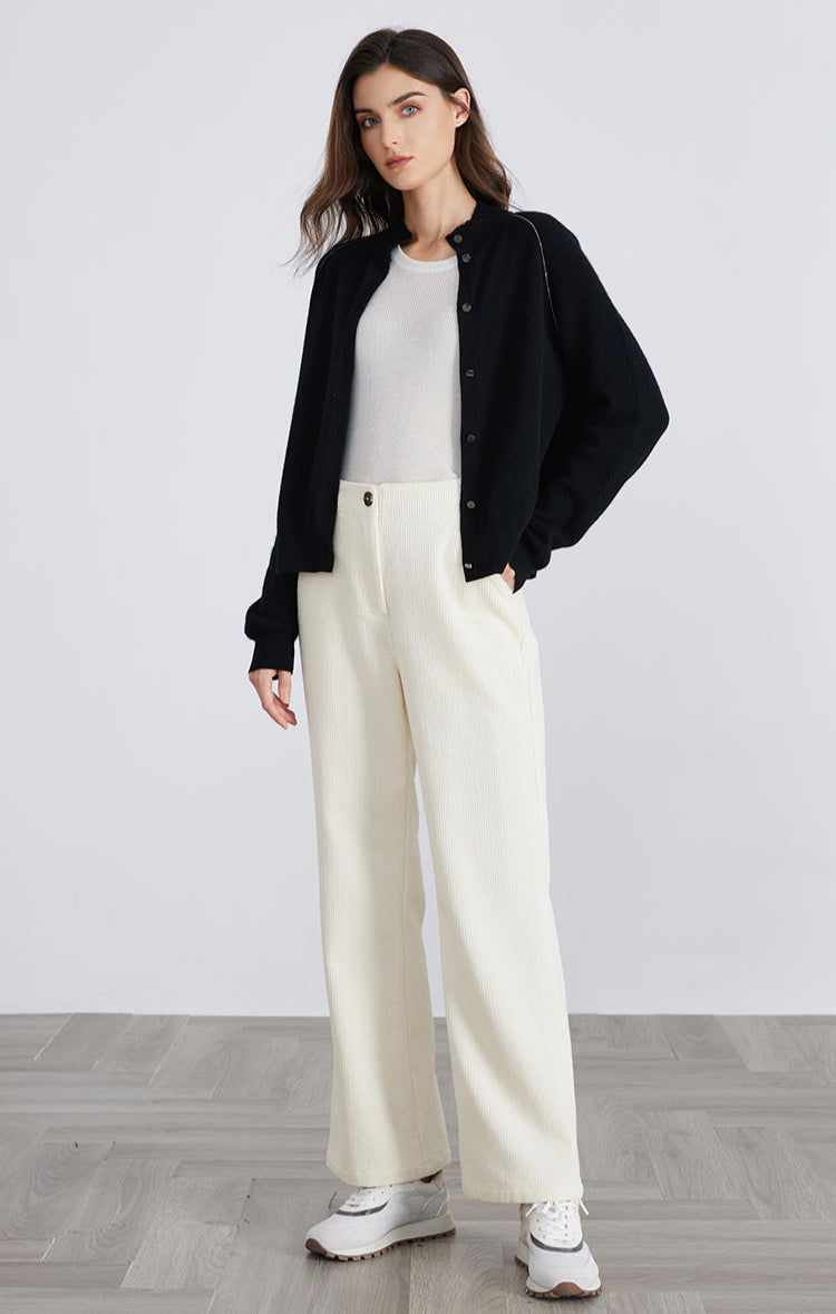 Saf Kaşmir İnce Dokulu Hırka