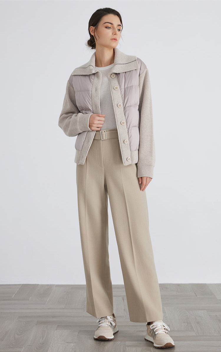 Yün & Kaz Tüyü Geniş Yaka Ceket