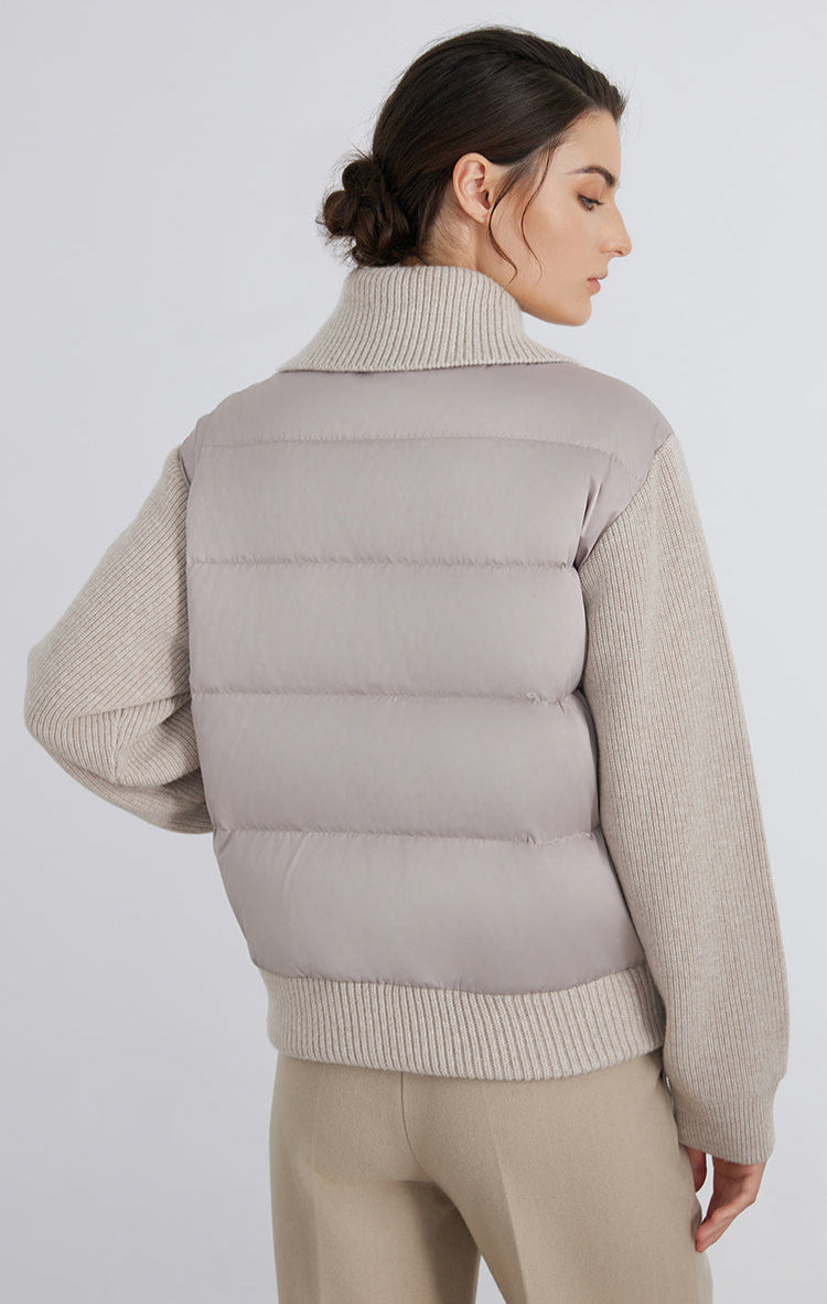 Yün & Kaz Tüyü Geniş Yaka Ceket