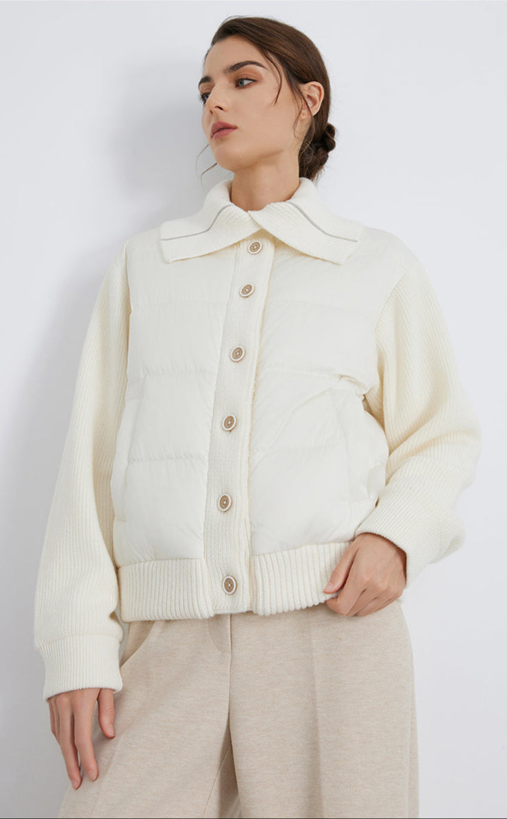 Yün & Kaz Tüyü Geniş Yaka Ceket