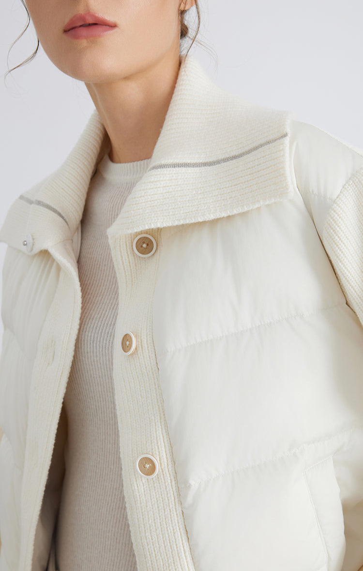 Yün & Kaz Tüyü Geniş Yaka Ceket