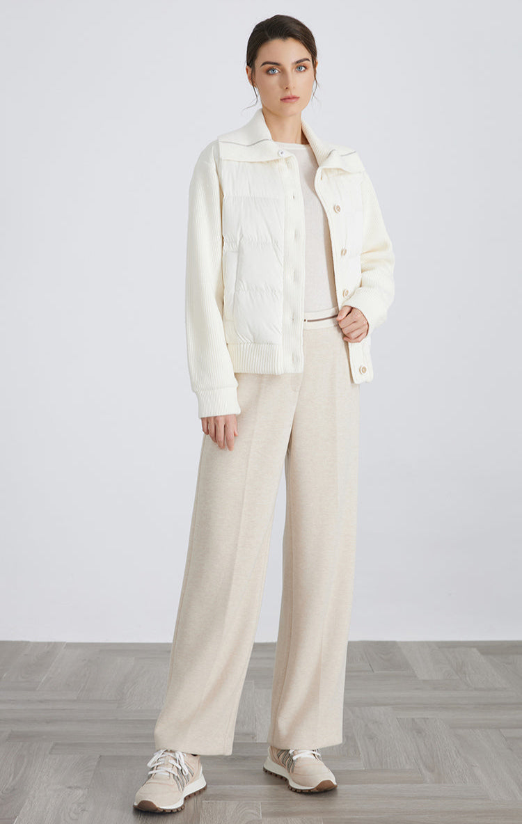 Yün & Kaz Tüyü Geniş Yaka Ceket