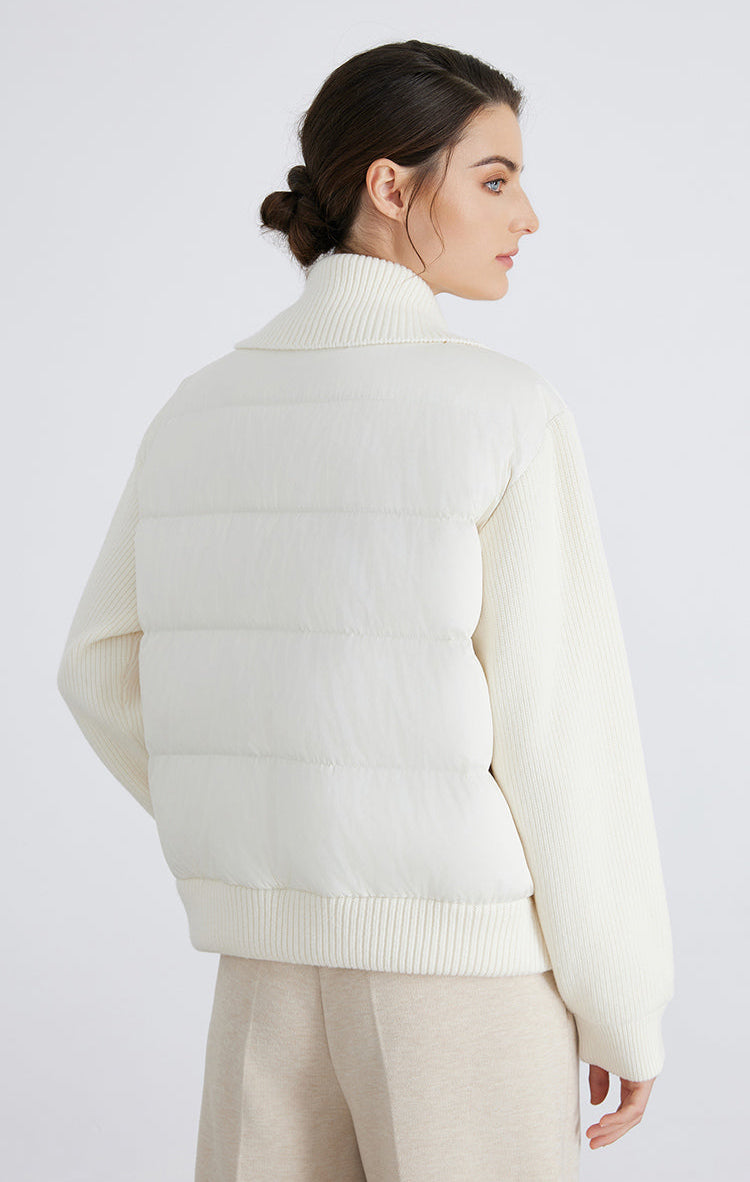 Yün & Kaz Tüyü Geniş Yaka Ceket