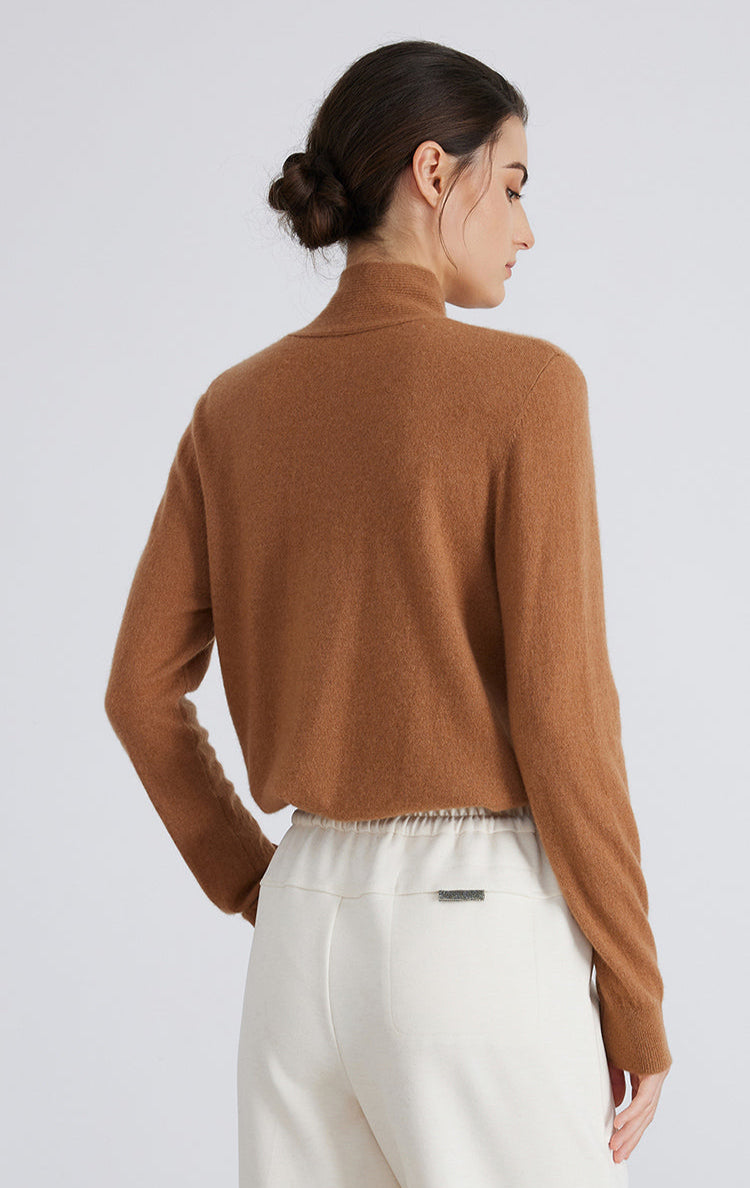 Saf Kaşmir Atkı Yaka Kazak