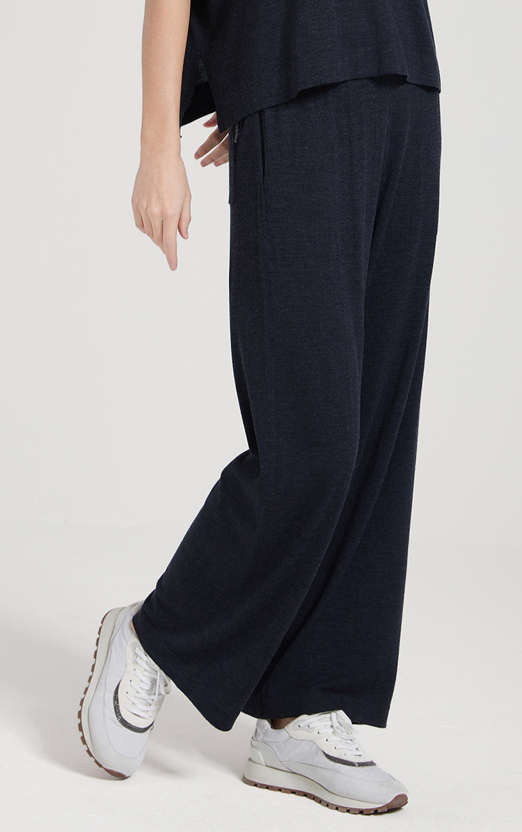 Yün & İpek Düz Paça Pantolon