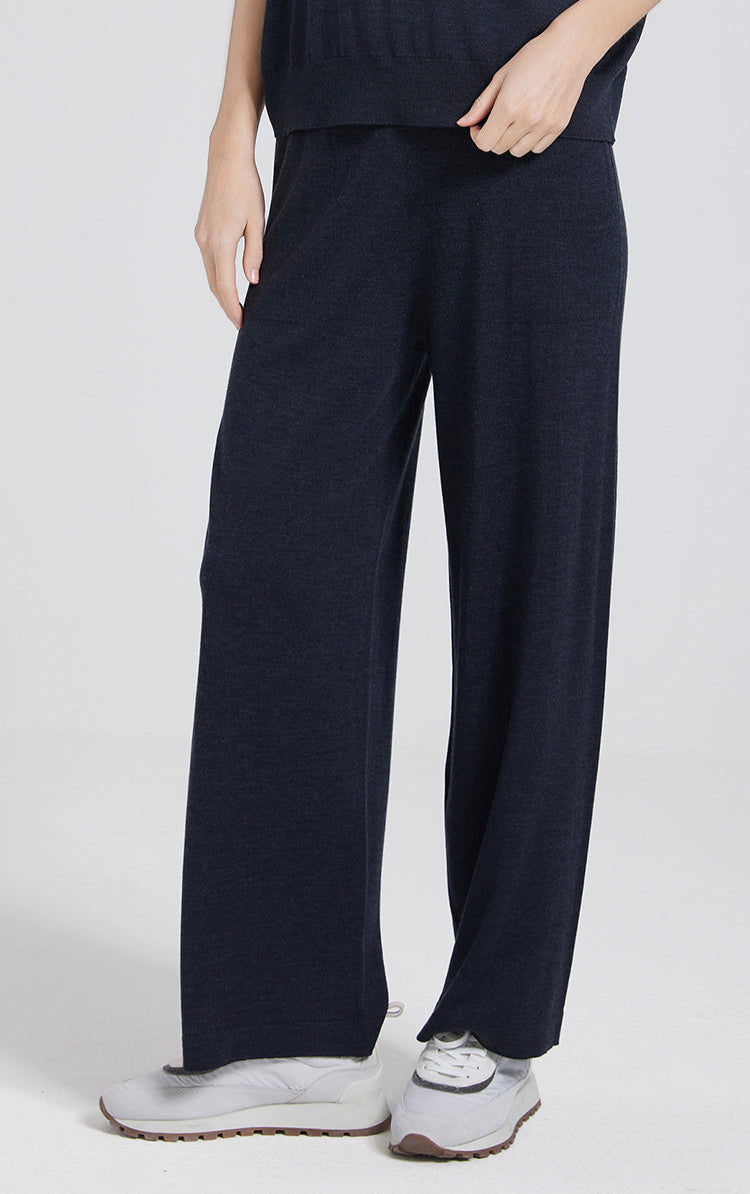 Yün & İpek Düz Paça Pantolon