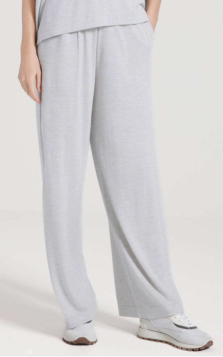 Yün & İpek Düz Paça Pantolon