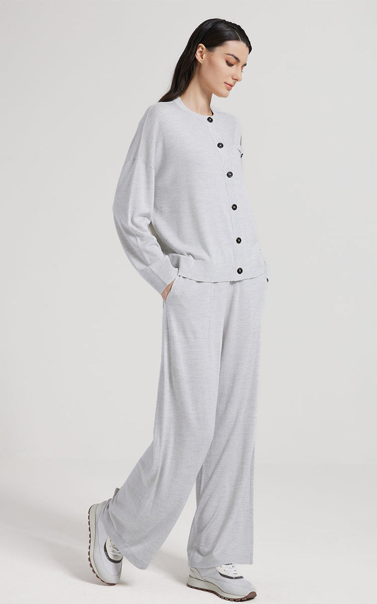 Yün & İpek Düz Paça Pantolon