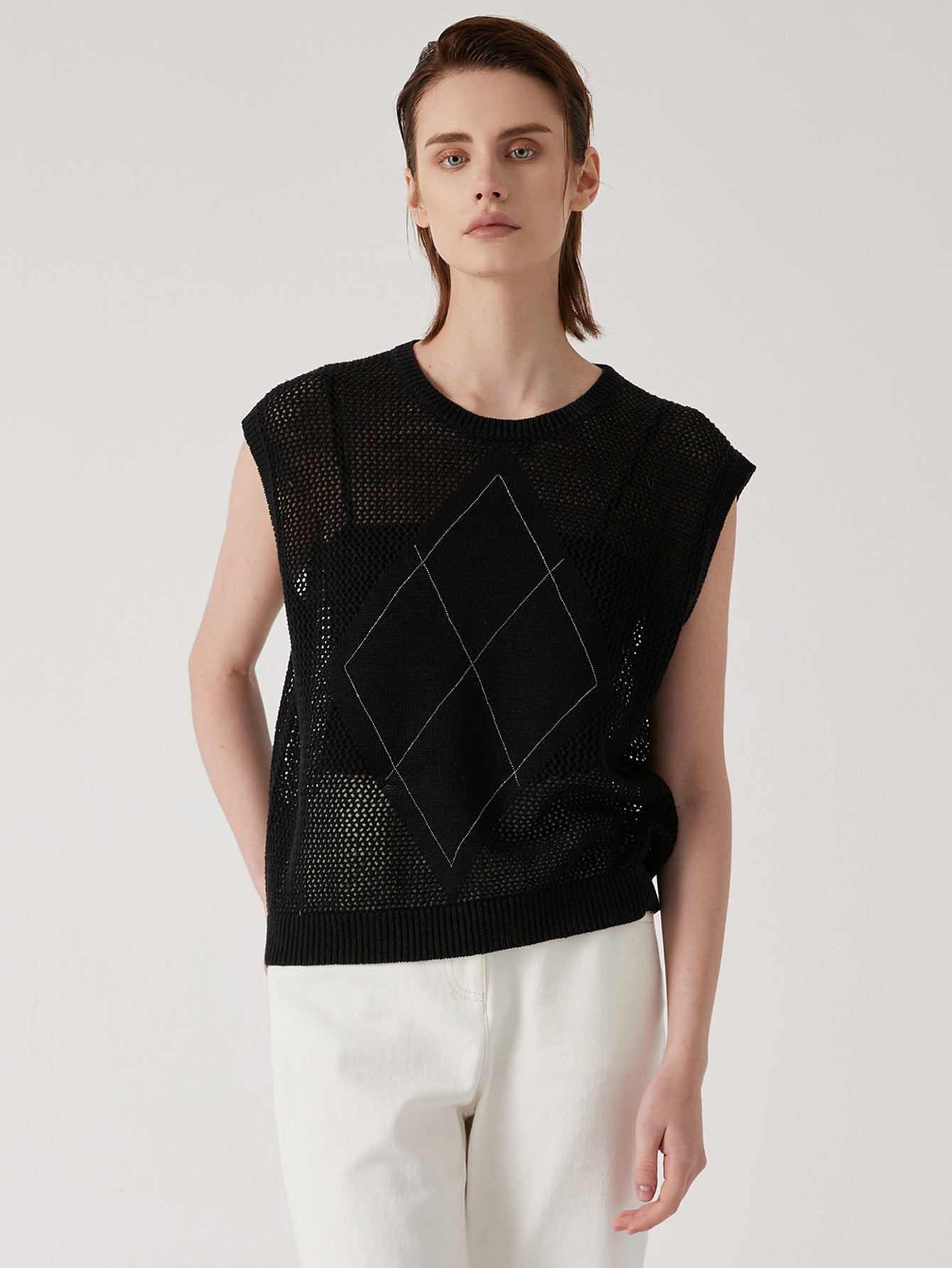 Keten Örgü Kolsuz Yelek