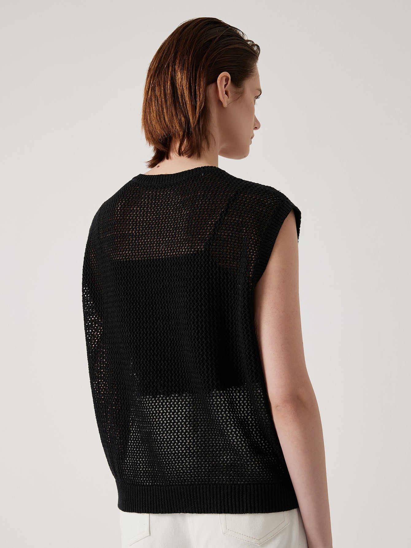 Keten Örgü Kolsuz Yelek