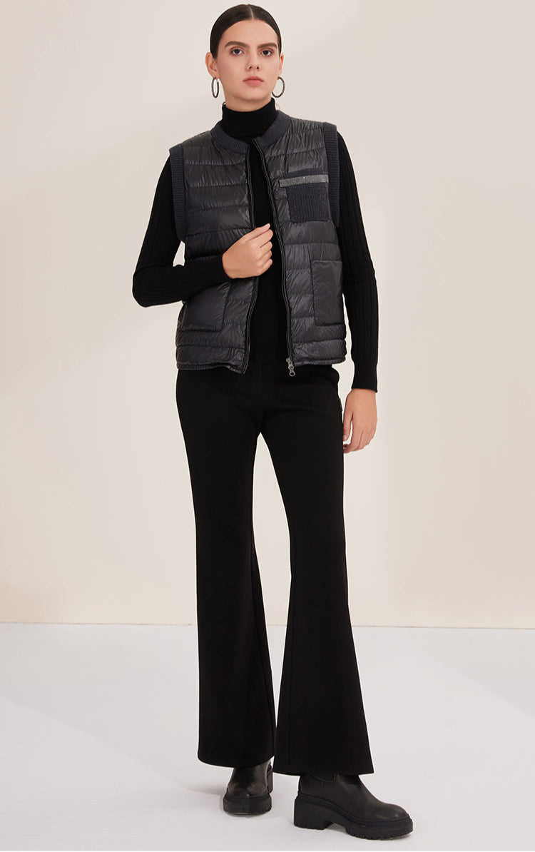 Saf Kaşmir Düğmeli Kolsuz Şişme Yelek