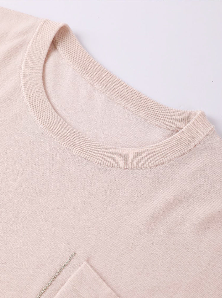 Merino Yünü İnce Dokulu Cepli Kazak