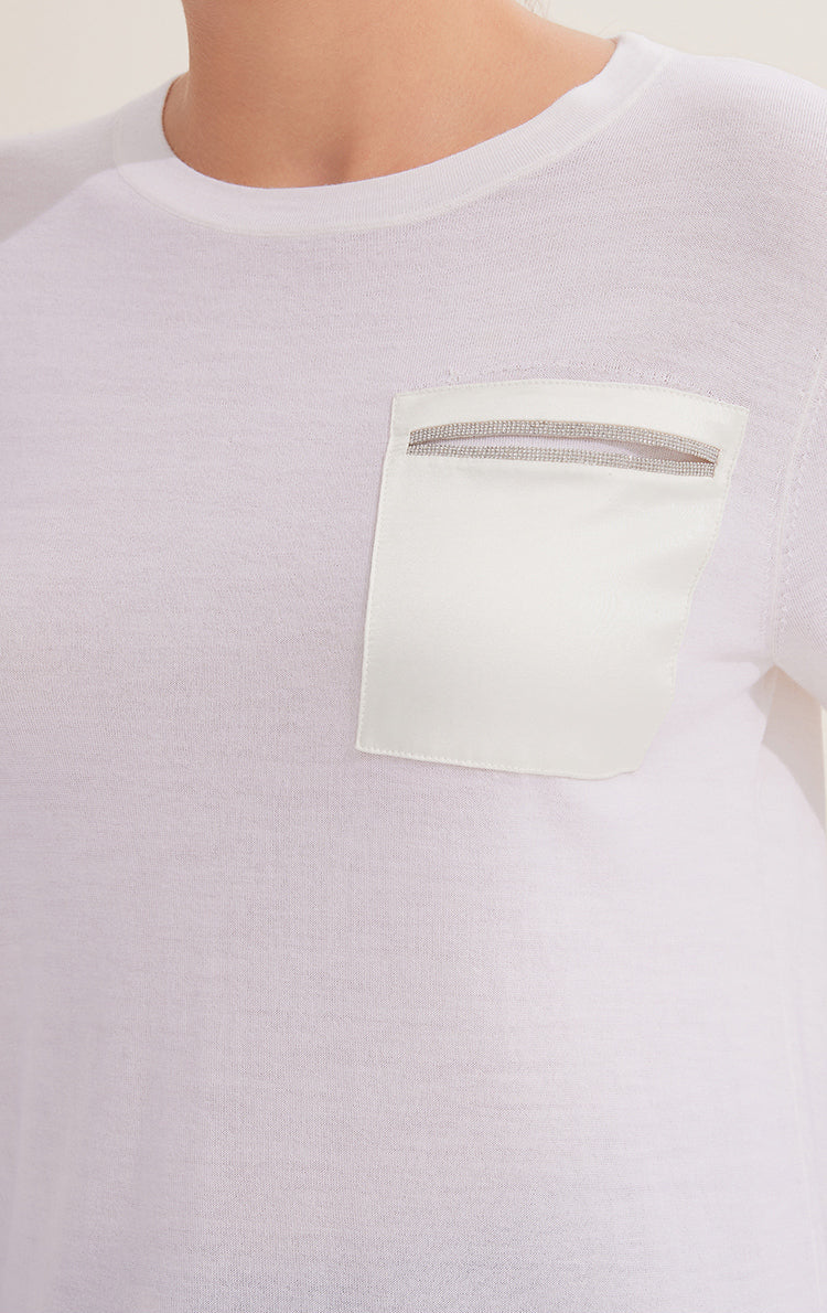 Merino Yünü Cepli Triko