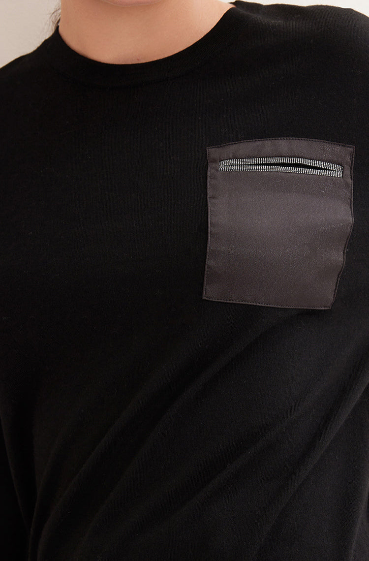 Merino Yünü Cepli Triko