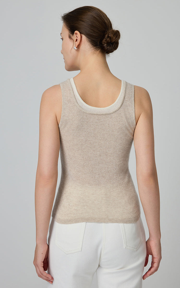 Saf Kaşmir Düğmeli Atlet