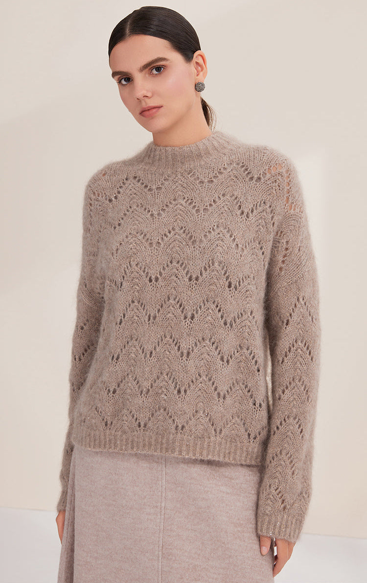 Merino Yünü Örme Mohair Kazak