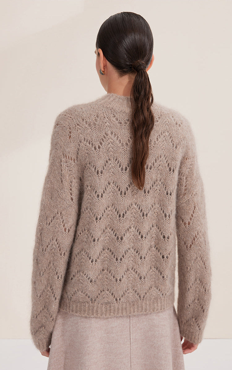 Merino Yünü Örme Mohair Kazak