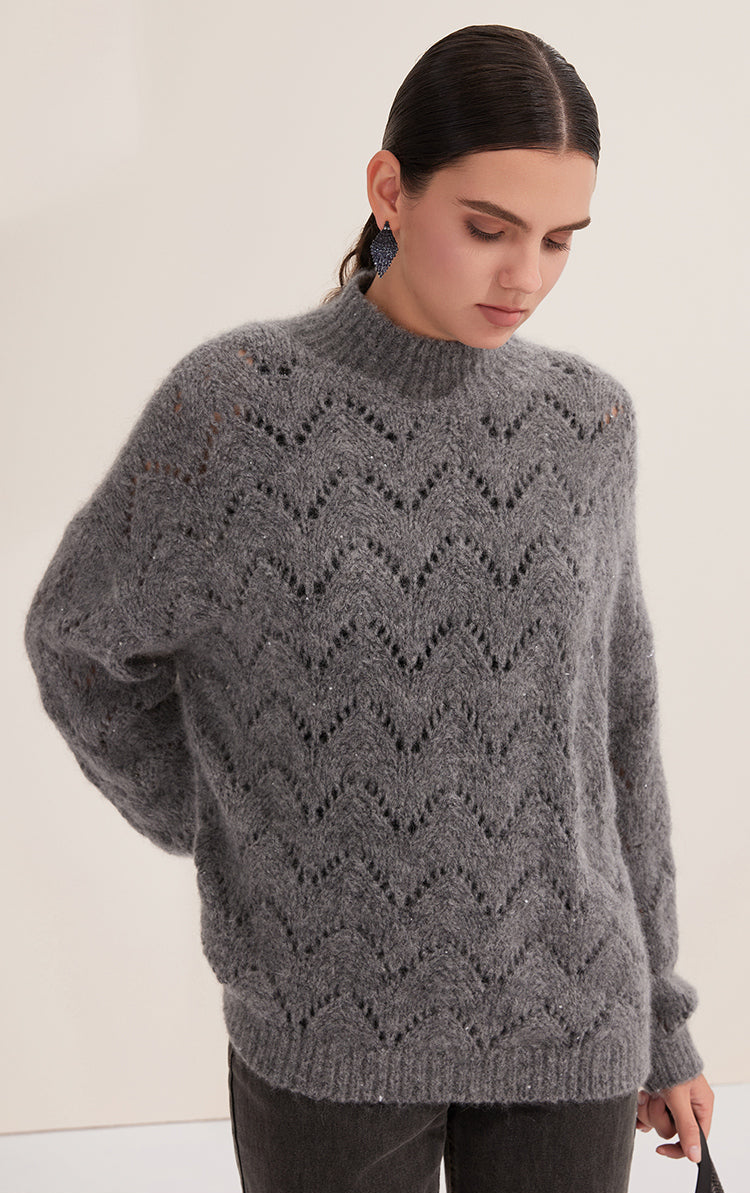 Merino Yünü Örme Mohair Kazak