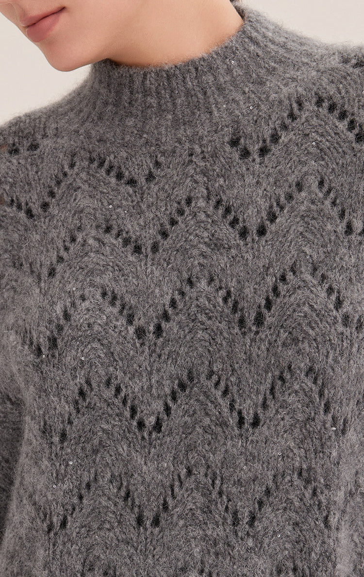 Merino Yünü Örme Mohair Kazak