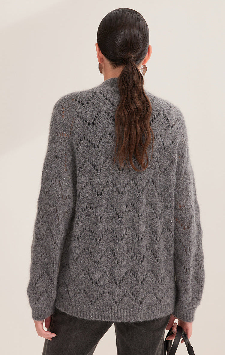 Merino Yünü Örme Mohair Kazak