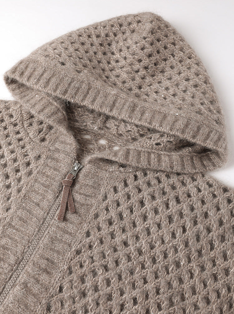 Saf Kaşmir Örgü Hırka