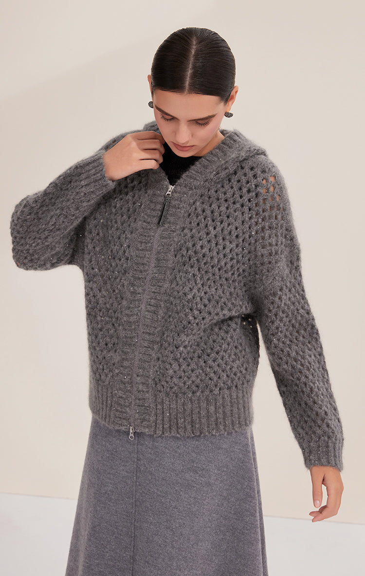 Saf Kaşmir Örgü Hırka