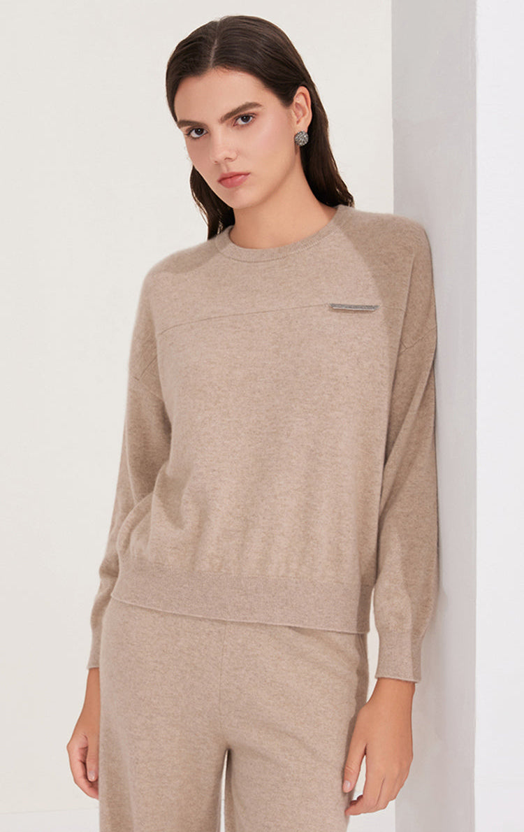 Saf Kaşmir İnce Dokulu Örgü Kazak