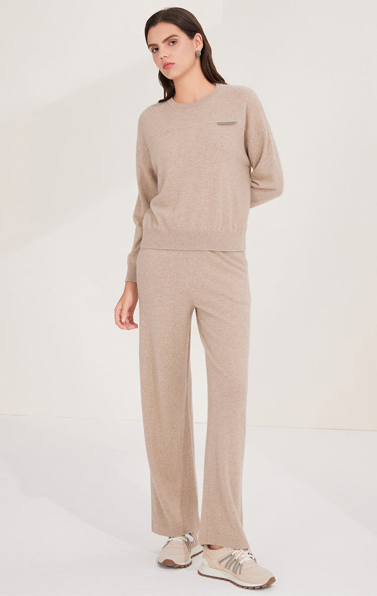 Saf Kaşmir İnce Dokulu Örgü Kazak