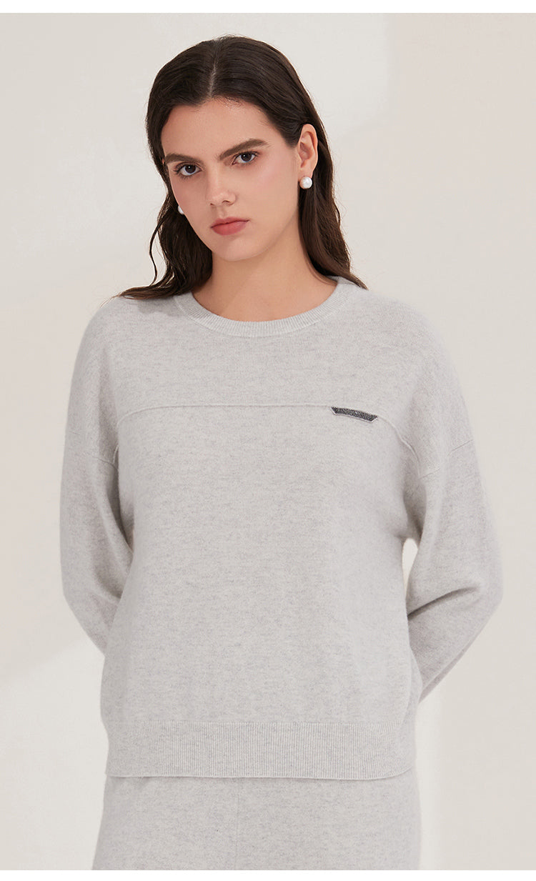 Saf Kaşmir İnce Dokulu Örgü Kazak