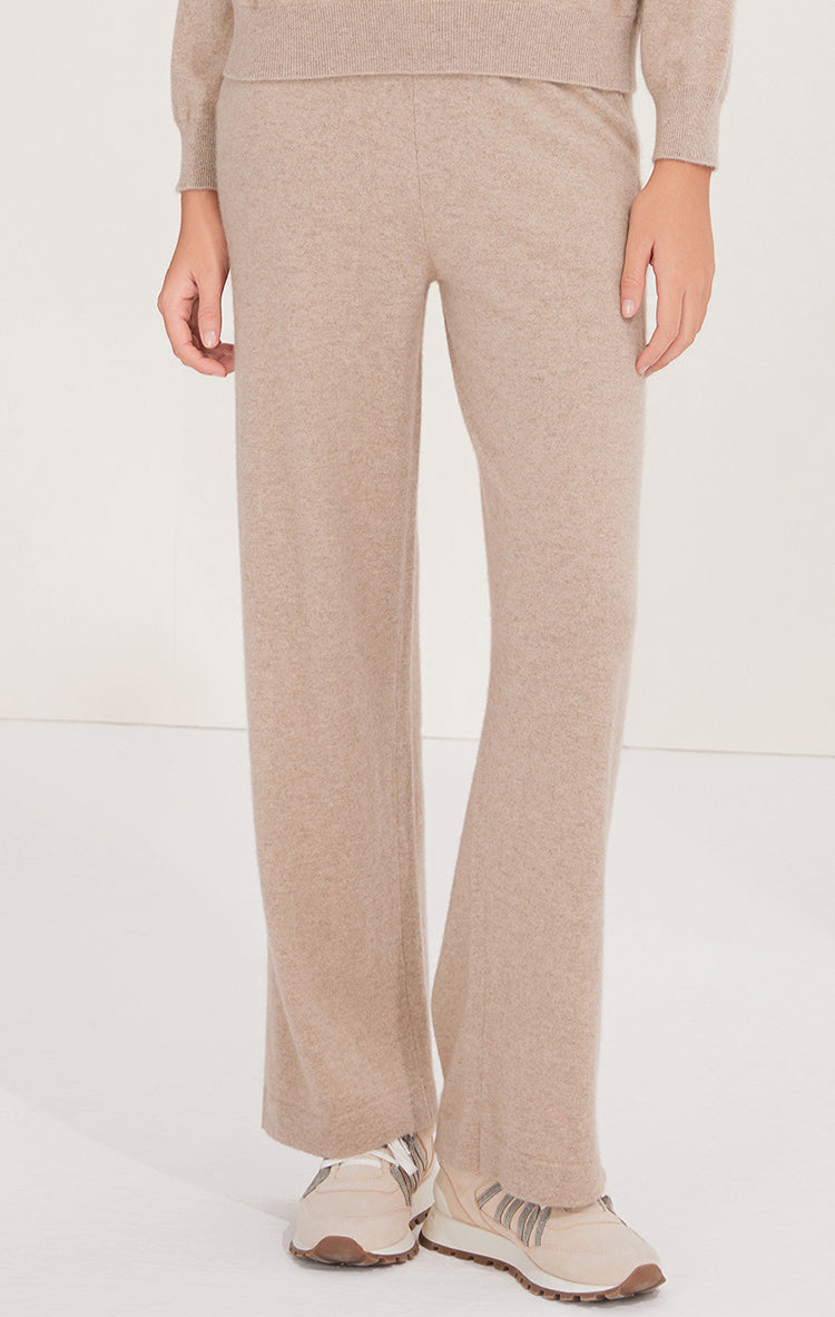 Saf Kaşmir Geniş Paça Örgü Pantolon