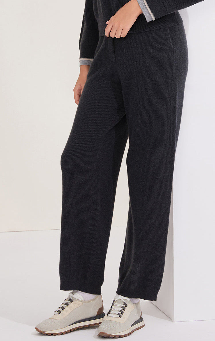 Merino Yünü Geniş Paça Örgü Pantolon