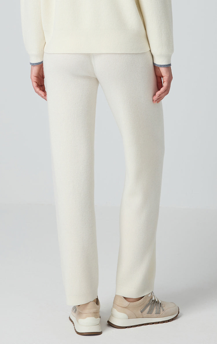 Merino Yünü Örgü Ribana Paçalı Pantolon