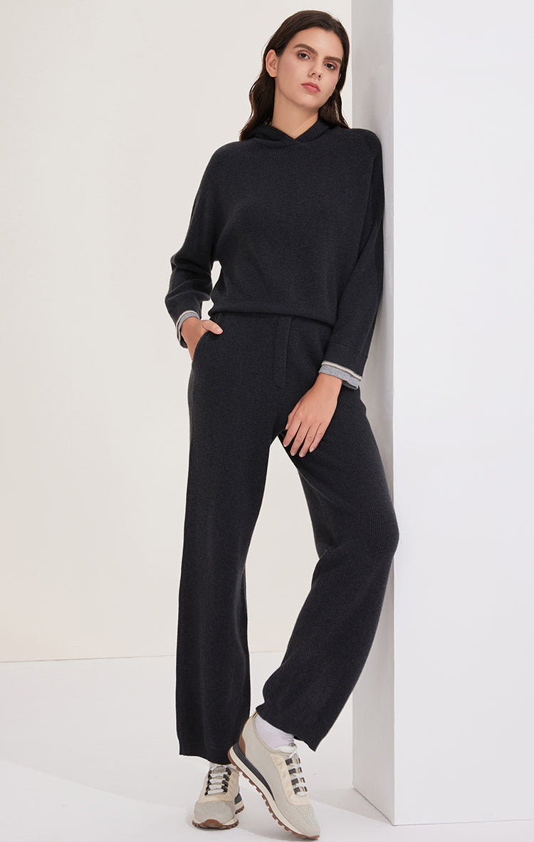 Merino Yünü Geniş Paça Örgü Pantolon