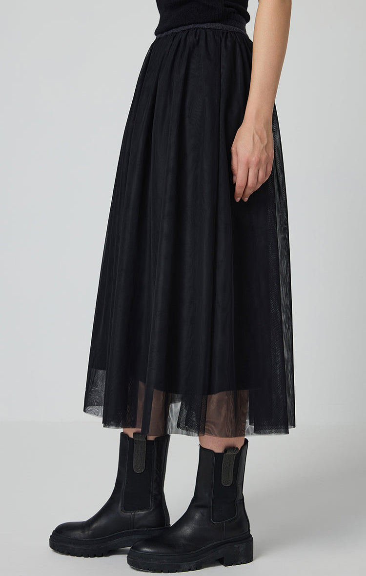 Saf Kaşmir Katmanlı Tül Etek