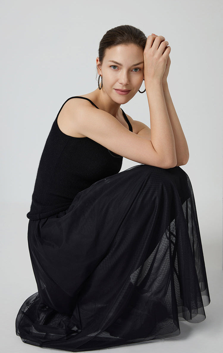 Saf Kaşmir Katmanlı Tül Etek