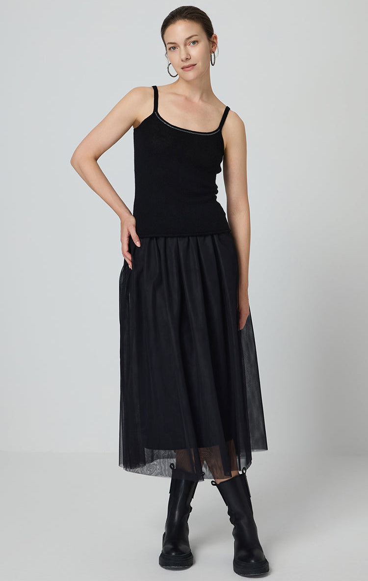 Saf Kaşmir Katmanlı Tül Etek