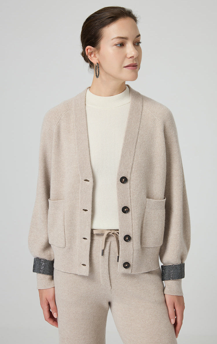 Yün Dokuma Cep Detaylı Hırka