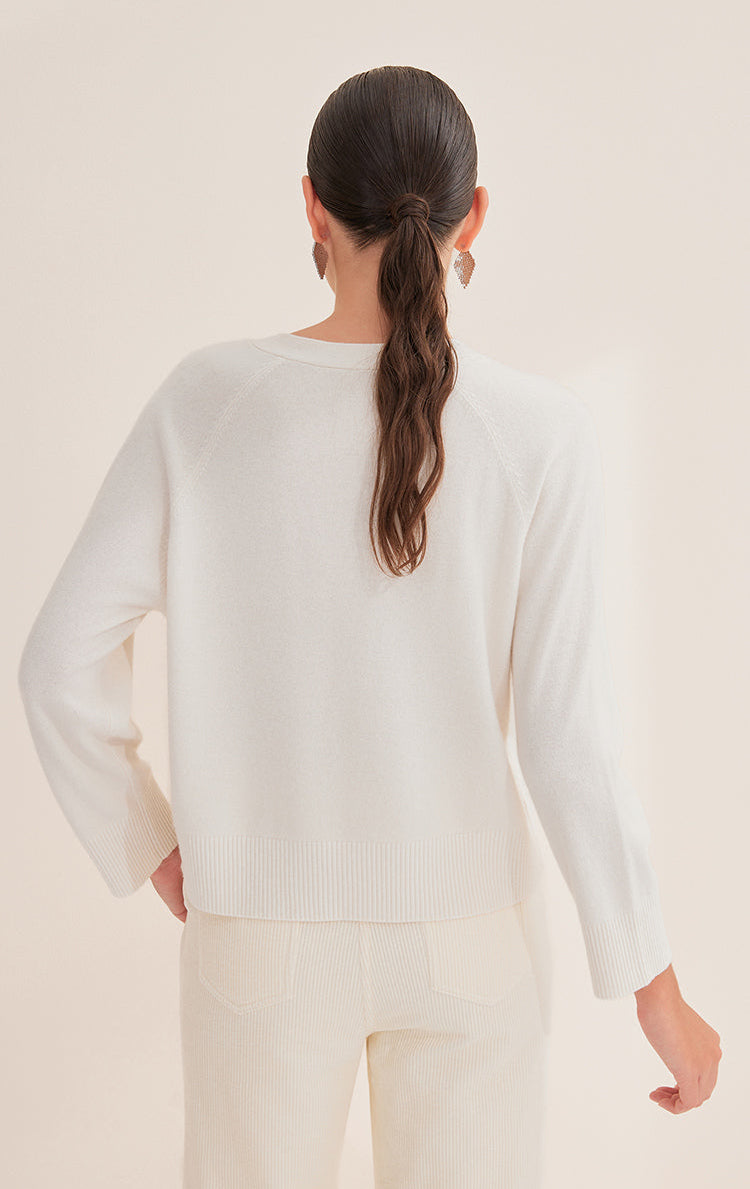 Saf Kaşmir İnce Dokulu Atkı Yaka Kazak