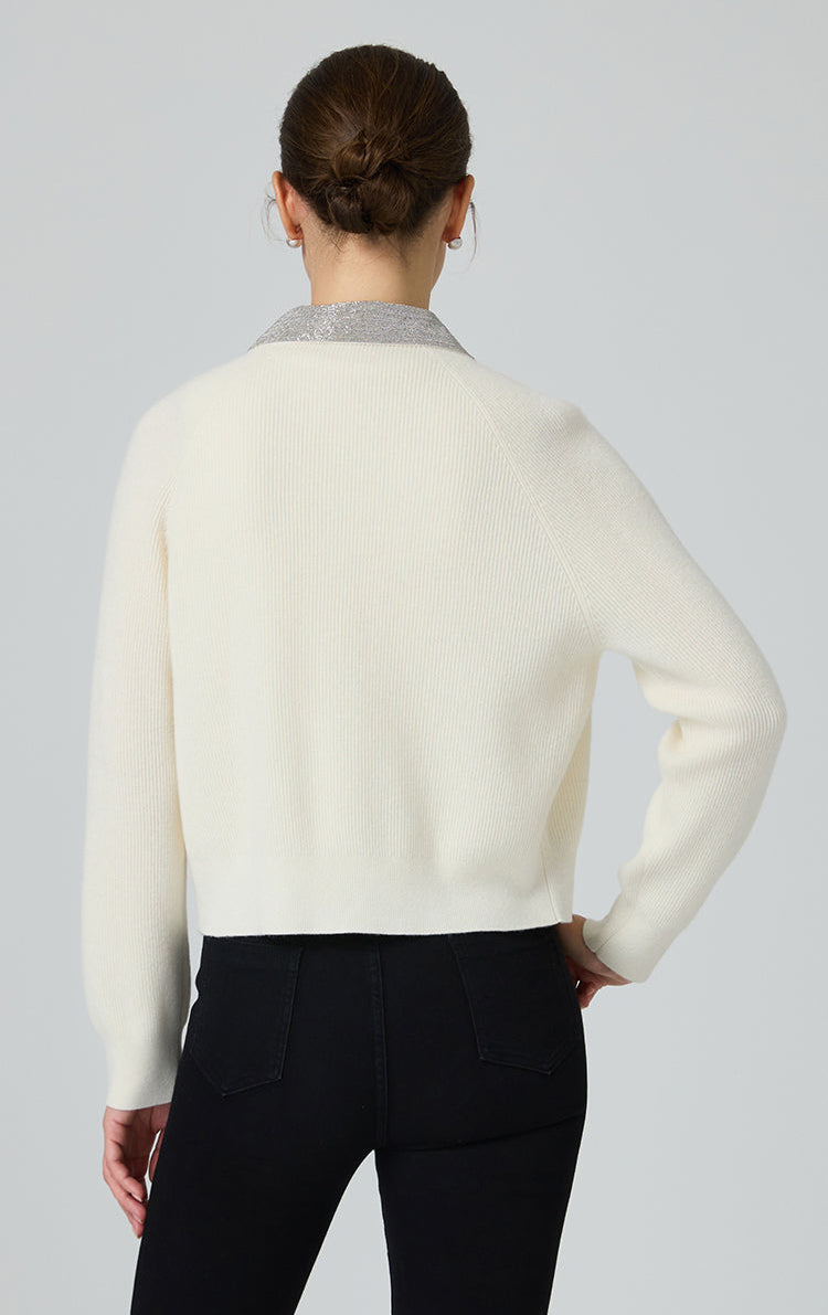 Merino Yünü Fermuarlı Örgü Ceket