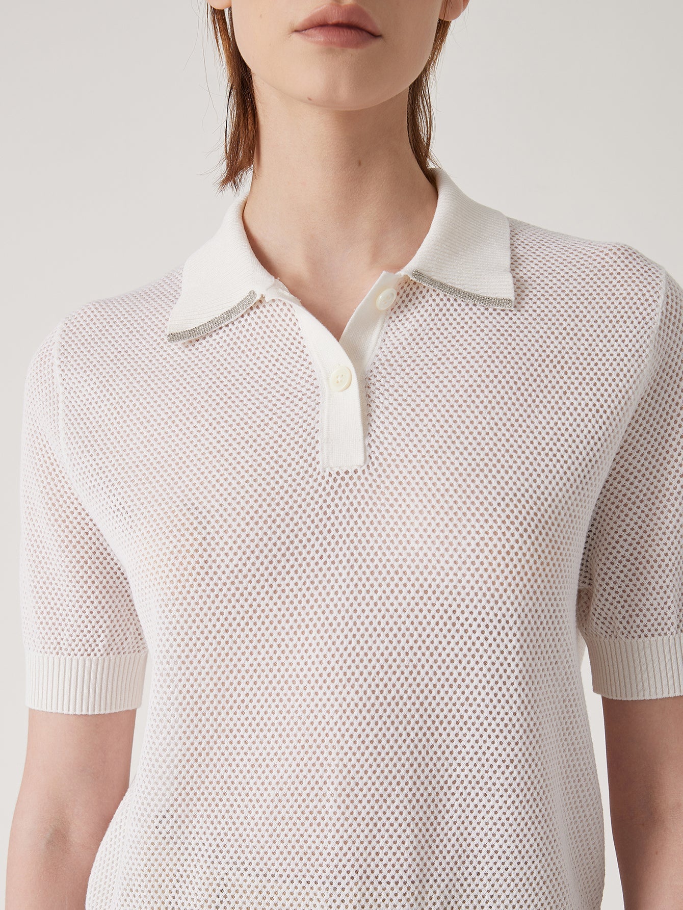 Keten & İpek Polo Örgü Tişört