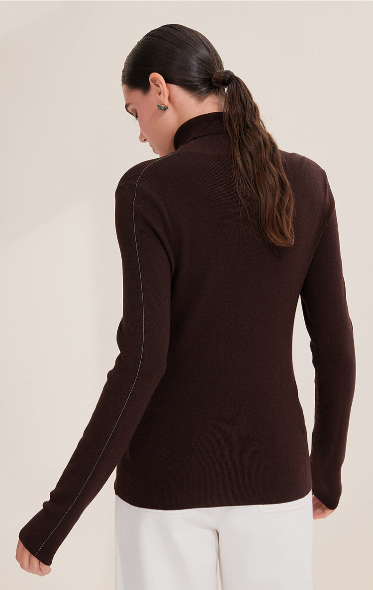 Yün Balıkçı Yaka Düğmeli Kazak